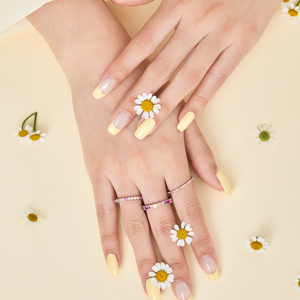 Angela Jewelry]Dazzling Lustrous Round Cut Tennis Ring