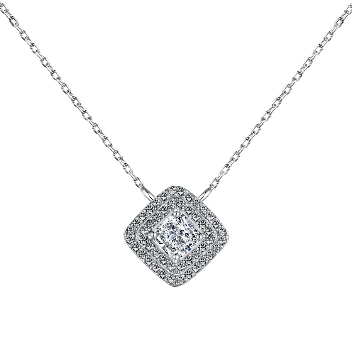 Angela Jewelry]Sparkling Asscher Cut Necklace