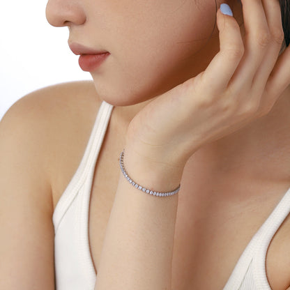 Angela Jewelry]Dazzling Sparkling Round Cut Daily Bracelet