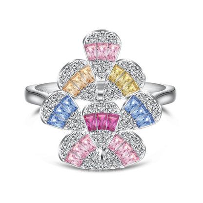 Angela Jewelry]Sparkling Colorful Water Drop Shape Daily Ring