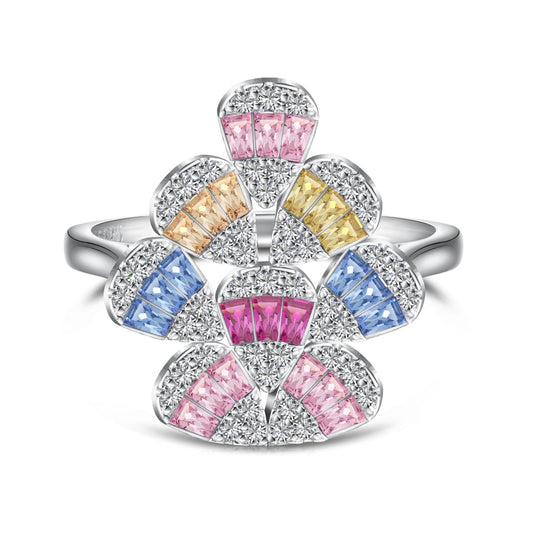 Angela Jewelry]Sparkling Colorful Water Drop Shape Daily Ring