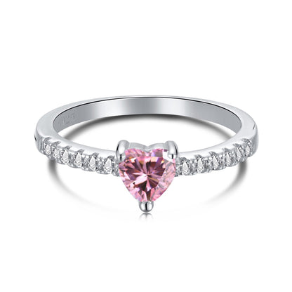Angela Jewelry]0.5 Carat CaratEternity Charming Heart Shape Lover Ring