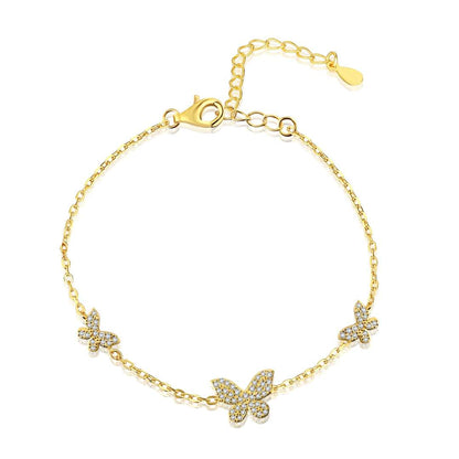 Angela Jewelry]Delicate Butterfly Pendant Bracelet