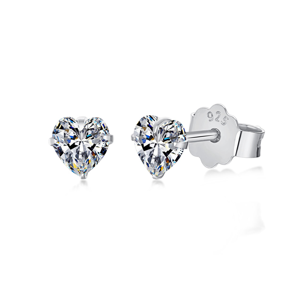 Angela Jewelry]Sparkling Heart Shaped Simple Earrings