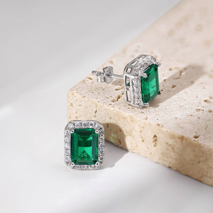 Angela Jewelry]Luxurious Dainty Emerald Cut Banquet Earrings