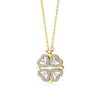 Angela Jewelry]Ornate Heart Cut Flower Shape Necklace