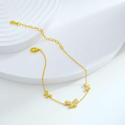 Angela Jewelry]Delicate Butterfly Pendant Bracelet