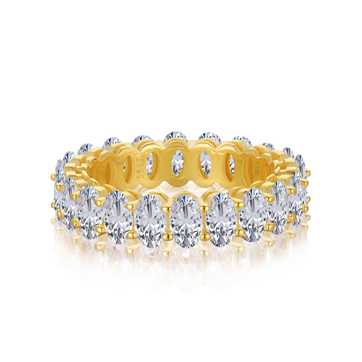 Angela Jewelry]Ornate Oval Cut Tennis Ring