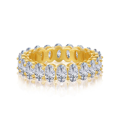 Angela Jewelry]Ornate Oval Cut Tennis Ring