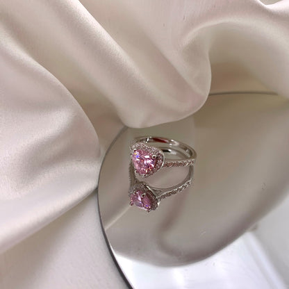 Angela Jewelry]Eternity Splashy Romantic Heart Shape Lover Ring