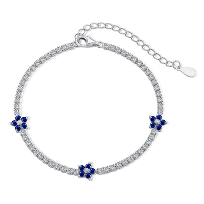 Angela Jewelry]Sparkling Flower Shape Tennis Bracelet