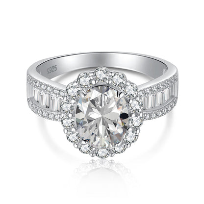 Angela Jewelry]1.5 Carat Dazzling Charming Oval Cut Banquet Ring