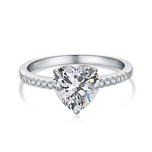 Angela Jewelry]2.0 Carat Dazzling Lustrous Heart Cut Lover Ring