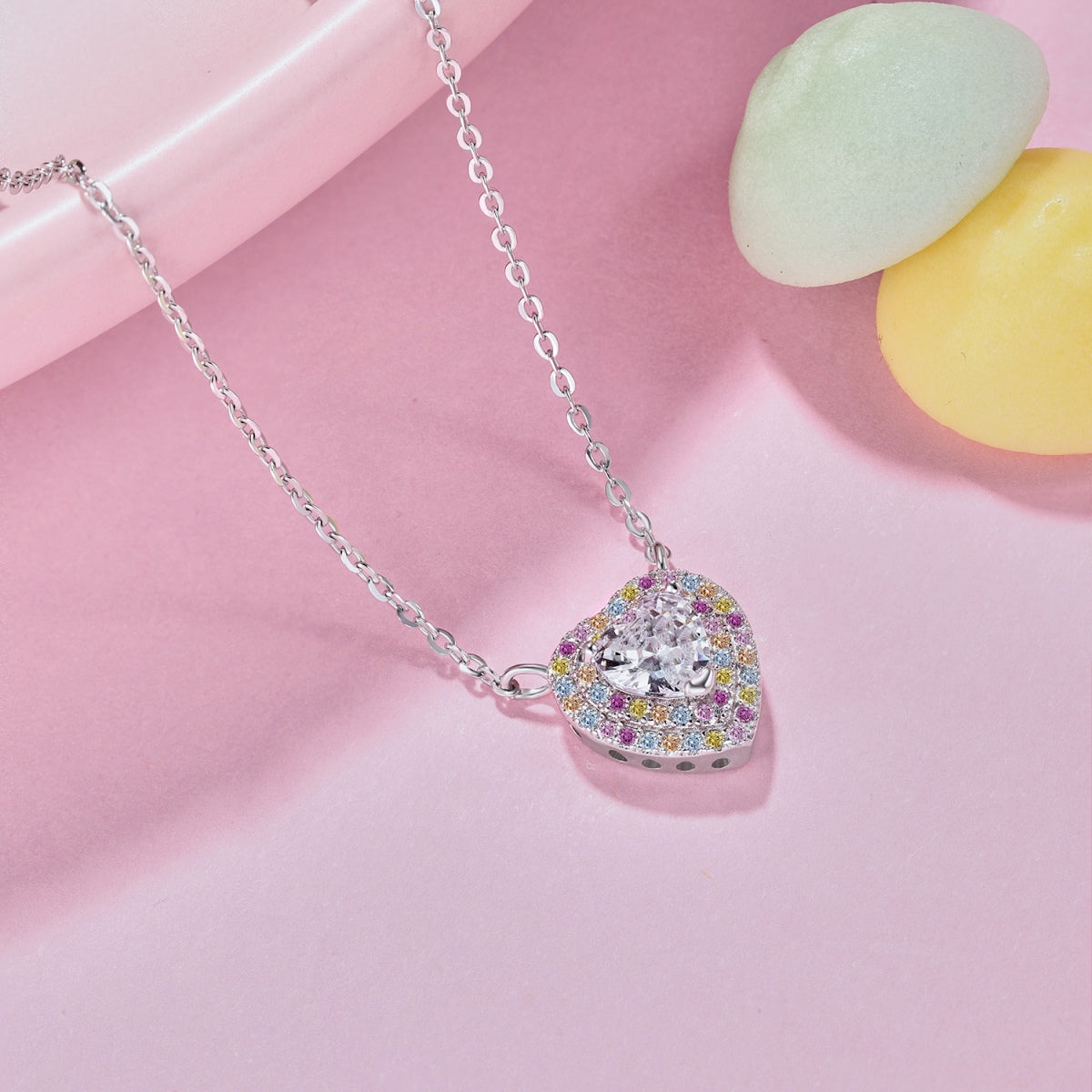 Angela Jewelry]Exquisite Heart Shape Necklace
