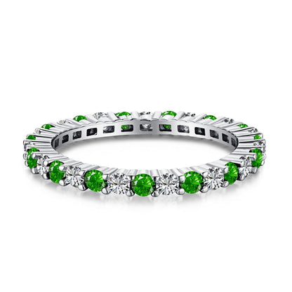 Angela Jewelry]Exquisite Colorful Round Cut Tennis Ring
