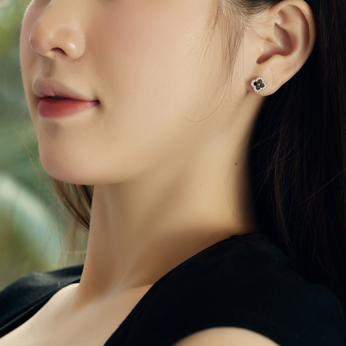 Angela Jewelry]Four-Leaf Clover Flower Shaped Earrings