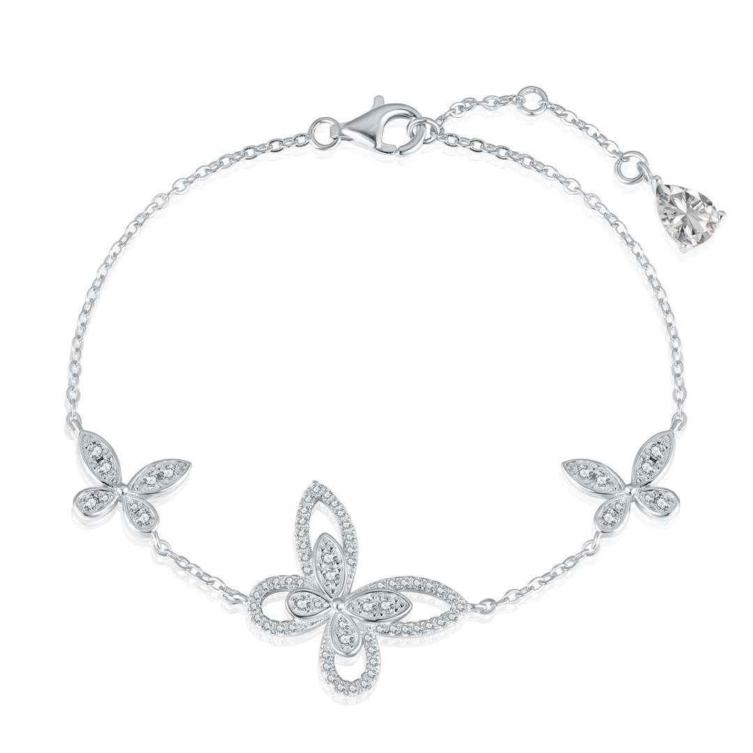 Angela Jewelry]Delicate Butterfly Pendant Bracelet