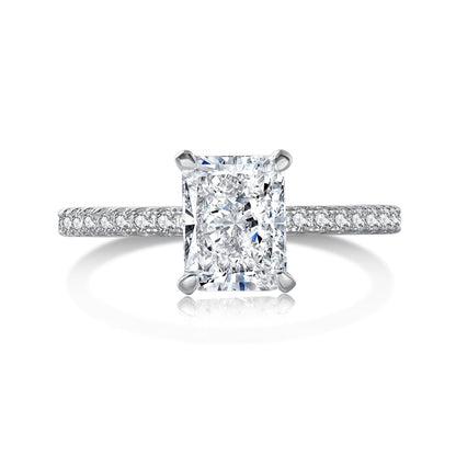 Angela Jewelry]2.0 Carat Dazzling Sparkling Radiant Cut Party Ring
