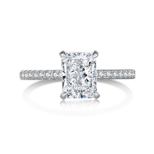 Angela Jewelry]2.0 Carat Dazzling Sparkling Radiant Cut Party Ring