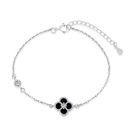 Angela Jewelry]Delicate Four Leaf Clover Bracelet