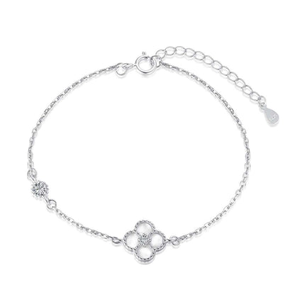 Angela Jewelry]Delicate Four Leaf Clover Bracelet