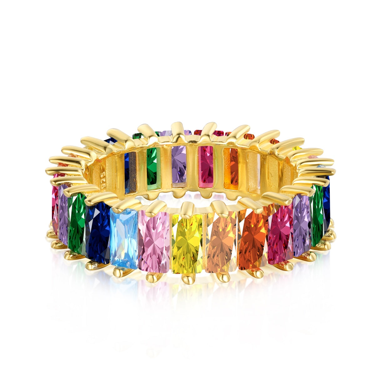 Angela Jewelry]Unique Colorful Radiant Cut RIng