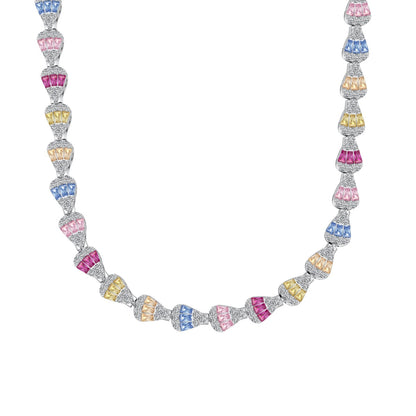 Angela Jewelry]Radiant Colorful Rainbow Necklace
