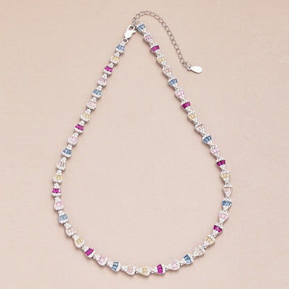 Angela Jewelry]Radiant Colorful Rainbow Necklace