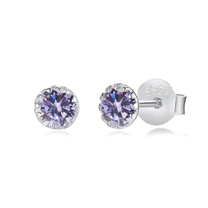 Angela Jewelry]Sparkling Colorful Round Shape Earrings
