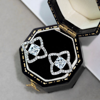 Angela Jewelry]Elegant Star Shape Princess Cut Daily Earrings
