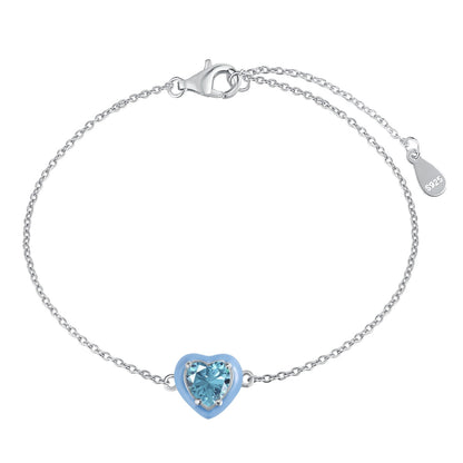 Angela Jewelry]Sparkling Romantic Heart Shape Lover Bracelet
