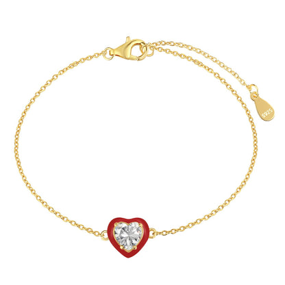 Angela Jewelry]Sparkling Romantic Heart Shape Lover Bracelet