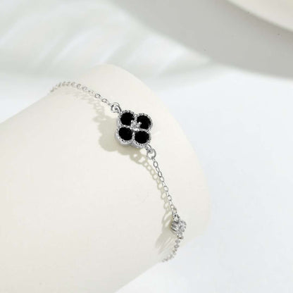 Angela Jewelry]Delicate Four Leaf Clover Bracelet