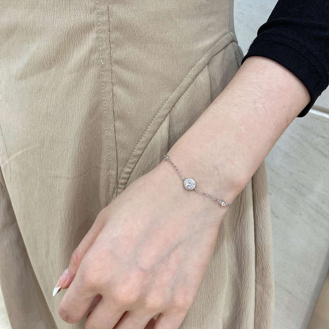 Angela Jewelry]Dazzling Round Cut Shape Bracelet