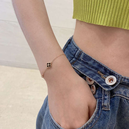 Angela Jewelry]Delicate Four Leaf Clover Bracelet