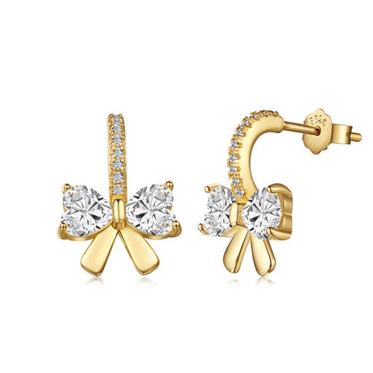 Angela Jewelry]Exquisite Earrings With Heart-Shaped Bow Design