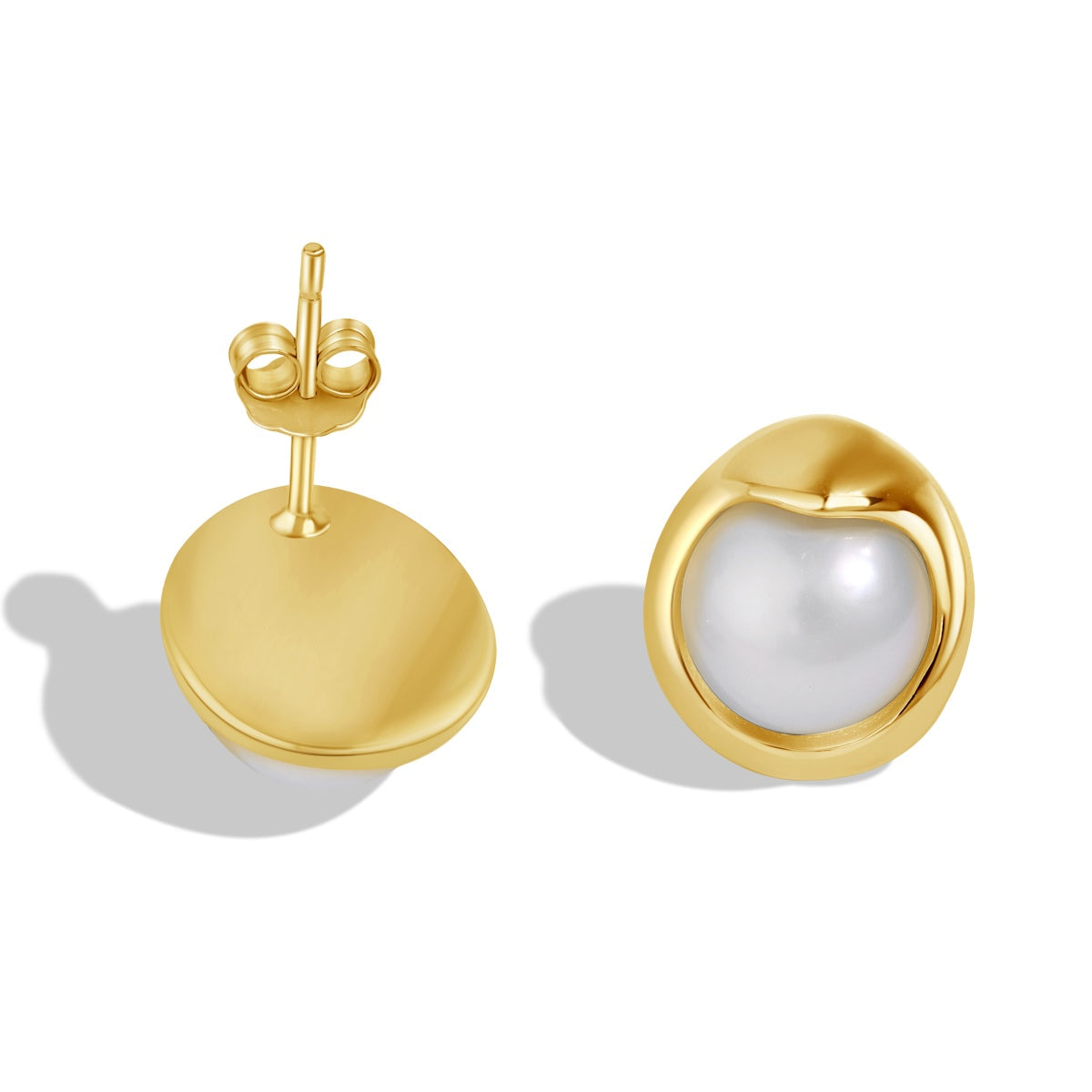 Angela Jewelry]Dainty Bread Pearl Earrings