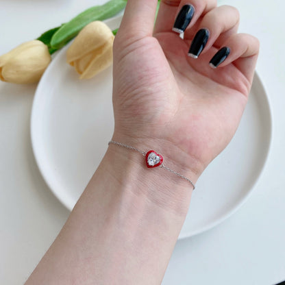 Angela Jewelry]Sparkling Romantic Heart Shape Lover Bracelet