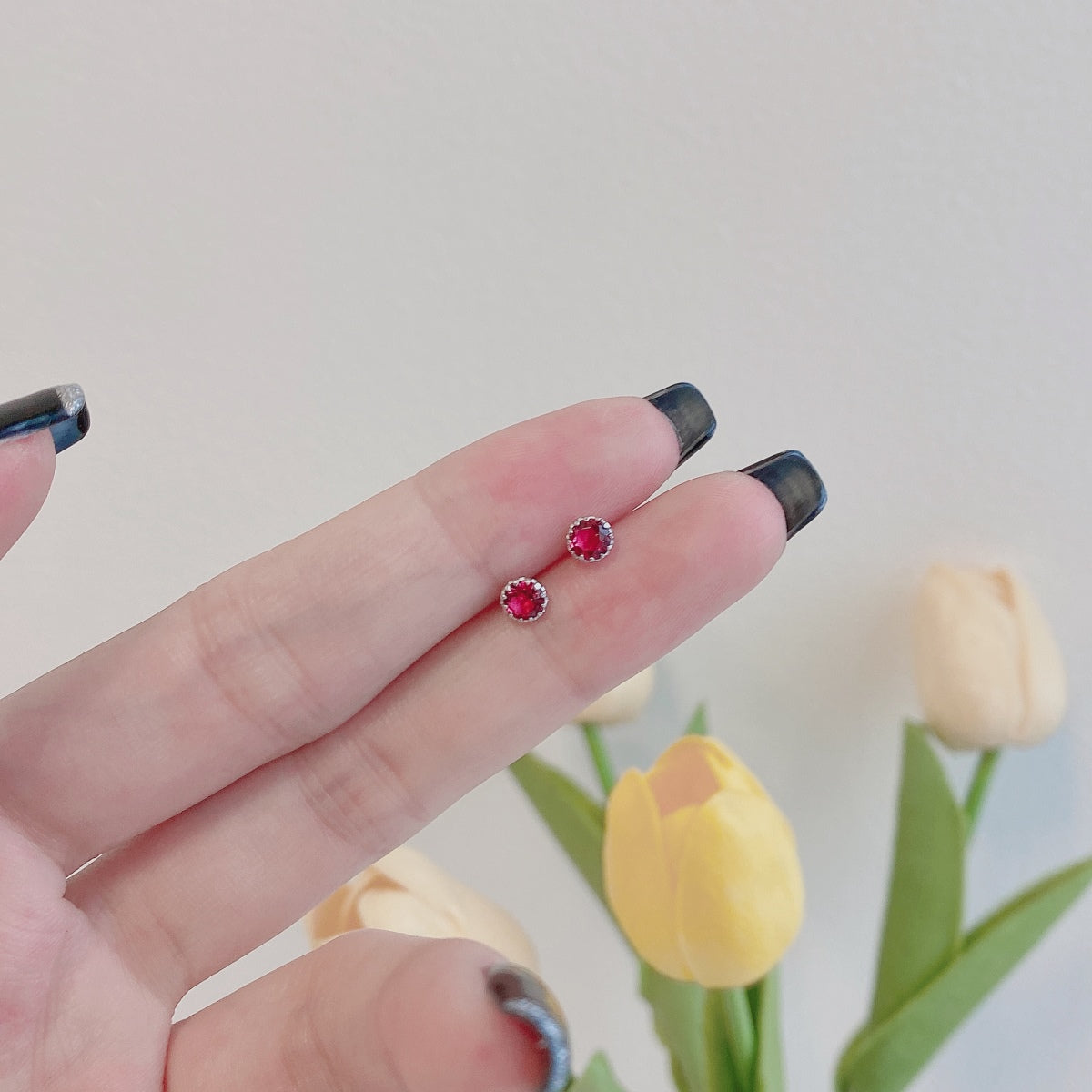 Angela Jewelry]Sparkling Colorful Round Shape Earrings