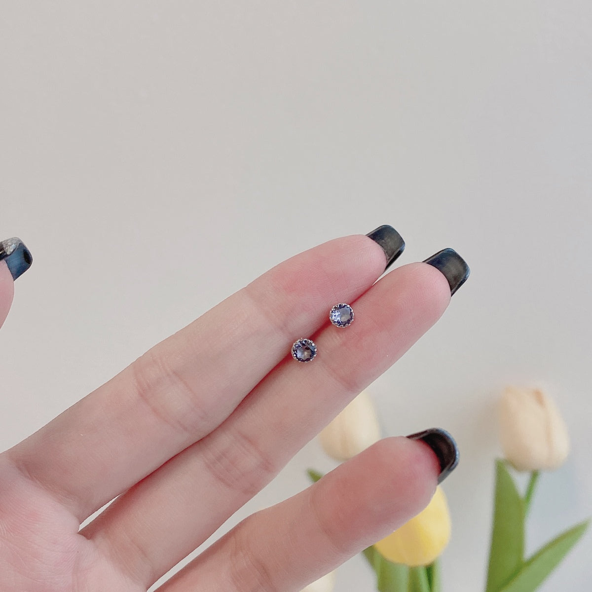 Angela Jewelry]Sparkling Colorful Round Shape Earrings