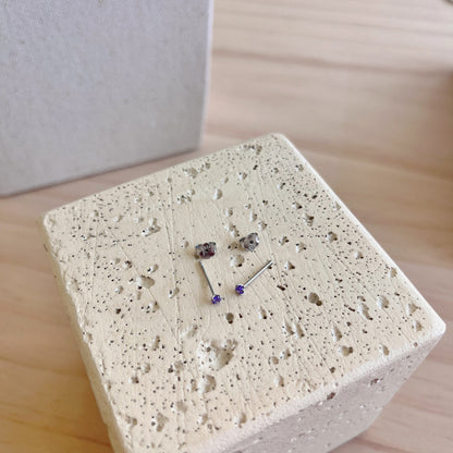 Angela Jewelry]Delicate Solitaire Earrings