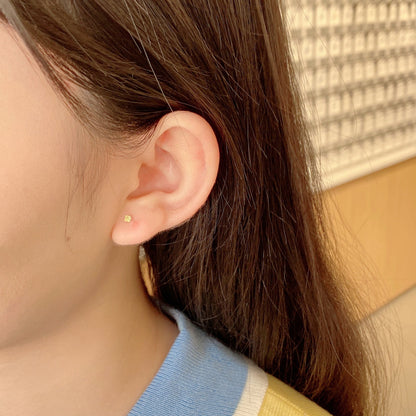 Angela Jewelry]Delicate Solitaire Earrings