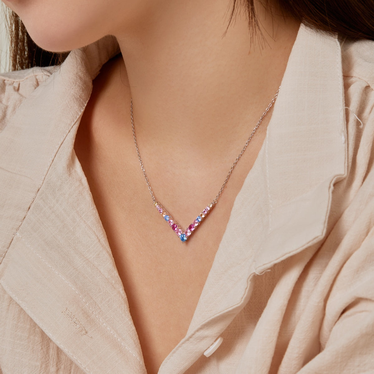 Angela Jewelry]Ornate Round Cut Necklace