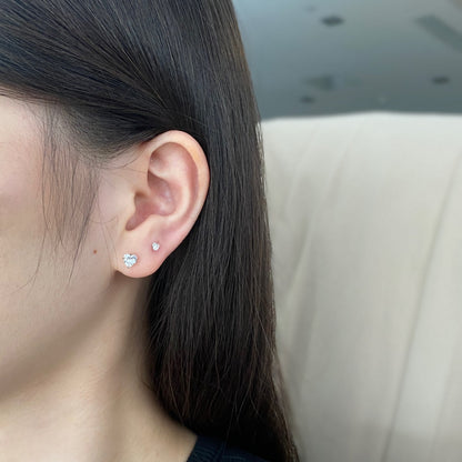 Angela Jewelry]Sparkling Heart Shaped Simple Earrings