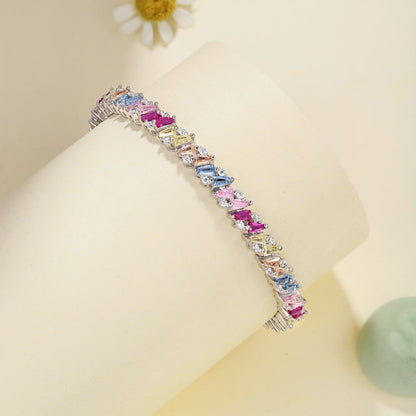 Angela Jewelry]Ornate Sparkling Multi Cut Party Bracelet