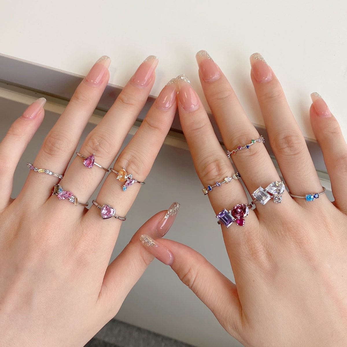 Angela Jewelry]Radiant Colorful Multi Cut Daily Ring