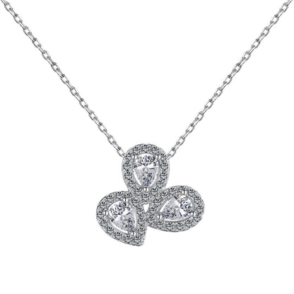 Angela Jewelry]Elegant Flower Shape Pear Cut Necklace