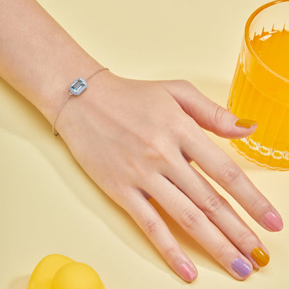 Angela Jewelry]2.0 Carat Sparkling Colorful Emerald Cut Daily Bracelet