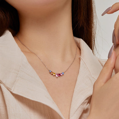 Angela Jewelry]Dainty Colorful Heart Necklace