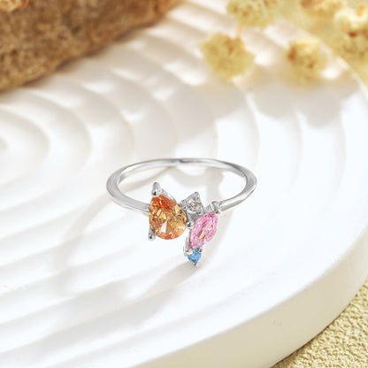 Angela Jewelry]Radiant Colorful Multi Cut Daily Ring